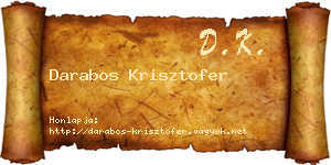 Darabos Krisztofer névjegykártya